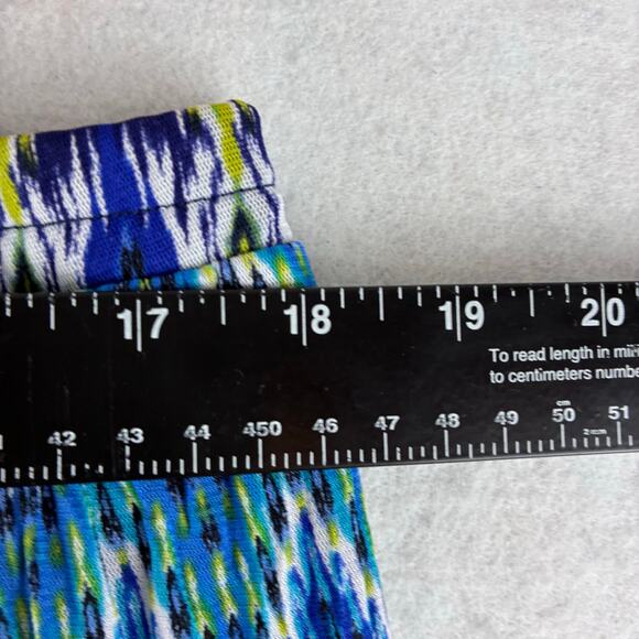 Vintage AGB Chiffon Maxi Skirt Women's Large Lined Blue Teal Chevron Tiered - Picture 4 of 10